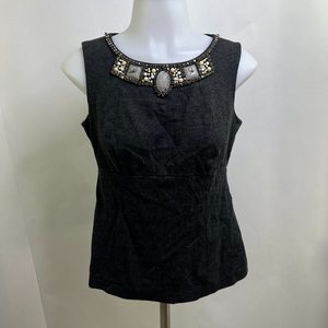 CAbi 508 Womens Charcoal The Glitz Shell Top Sleeveless‎ Blouse Size 4 Work